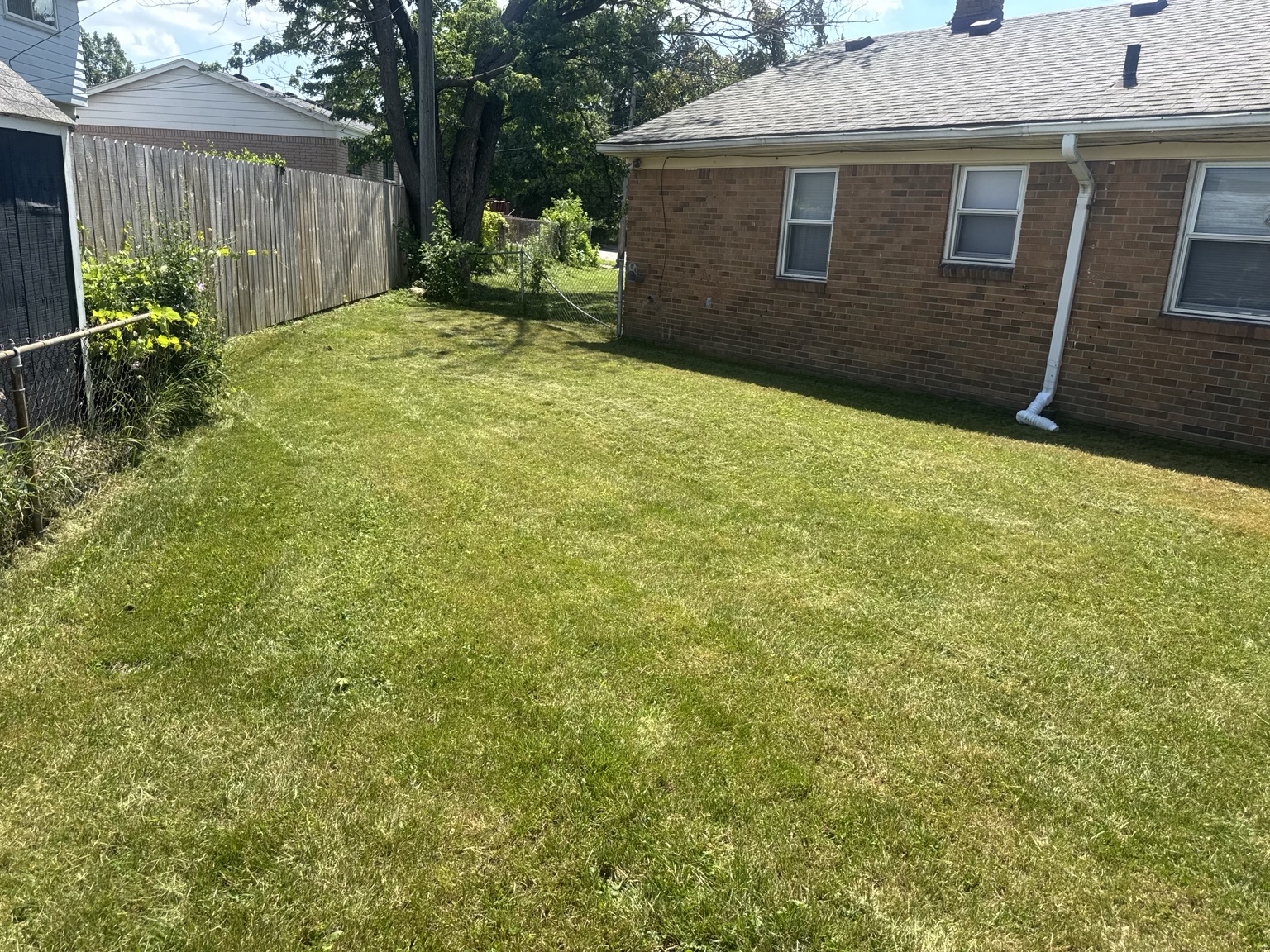 Freshly maintained lawn by B and J Lawn Care